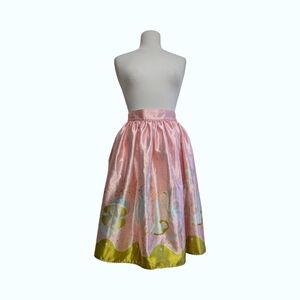 Pinup Satin Mermaid Ocean Print Novelty Retro Swing Skirt Size 2X